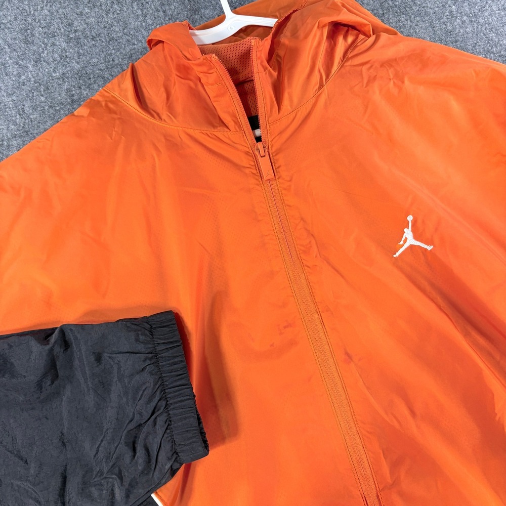 Jordan Brooklyn Draft Jacket Mens Orange Black Colorblock Hooded HF9333-805 2XL